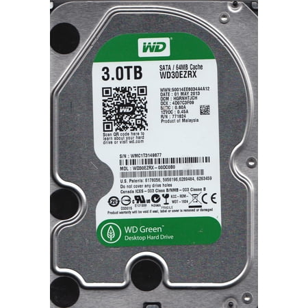 WD30EZRX-00DC0B0, DCM HGRNHTJCH, Western Digital 3TB SATA 3.5 Hard Drive