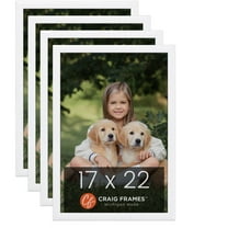 Craig Frames Contemporary White Satin Picture Frame, Set of 4
