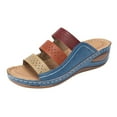 thumbnail image 2 of Mepaouo Wedge Sandals for Women Summer Slip on Walking Slides Arch Support Orthopedic Shoes Size 8, 2 of 8