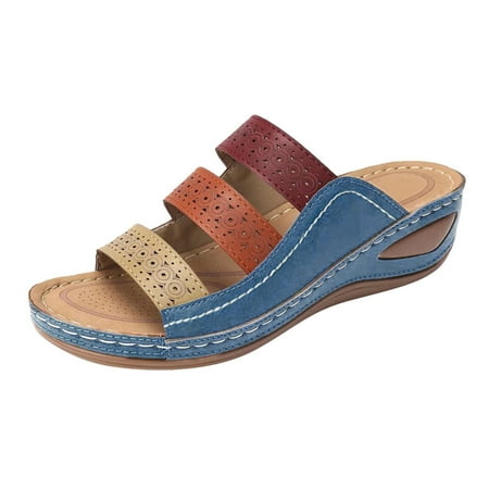 

adviicd Wedge Sandals for Womens Sandals Wedge Thicksoled Breathable Casual Shoes Sandals Leisure Outdoor Women s Earth Sandals for Women Size 10