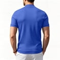 thumbnail image 5 of Men Mock Turtleneck Short Sleeve Tee Lightweight Silk-Like Slim Fit Basic Solid Casual Daily Wear Tops Royal Blue S, 5 of 7