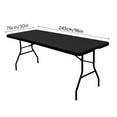 thumbnail image 2 of Hiroekza Stretch Picnic Tablecloth 95x30" Rectangle - Windproof, Washable Fitted & Tight Table Cloth for Outdoor & Indoor Gathering - Spandex Table Cover for Party Wedding Banquet & Birthday Black, 2 of 9