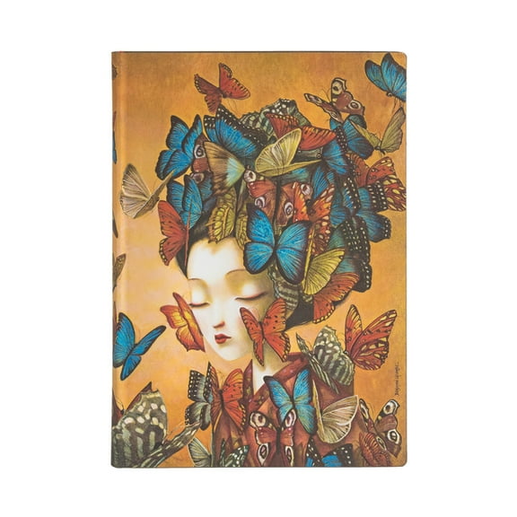 Madame Butterfly MIDI Lined Softcover Journal, 176pg, 100gsm by Paperblanks (Esprit de Lacombe), (Hardcover)