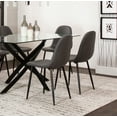thumbnail image 2 of Leda Faux Leather Charcoal Gray Dining Chairs Black Legs Set of 2, 2 of 5