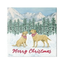 Stupell Industries Merry Christmas Dogs Holiday Painting Gallery Wrapped Canvas Print Wall Art, 30 x 30