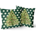 thumbnail image 2 of Christmas Pillow Covers 18x18 Inch Set of 2, Xmas Tree Green Red Colored Polka Dots Decorative Throw Pillow Cases Cushion Covers Winter Themed Holiday Decoration Gift Farmhouse Sofa Couch Bed Decor, 2 of 6