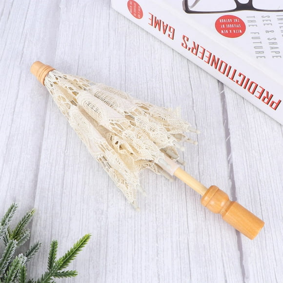 IFANLANDOR decorative umbrella photography scene prop Beige 1Pack Western Lady Stage Show for Women