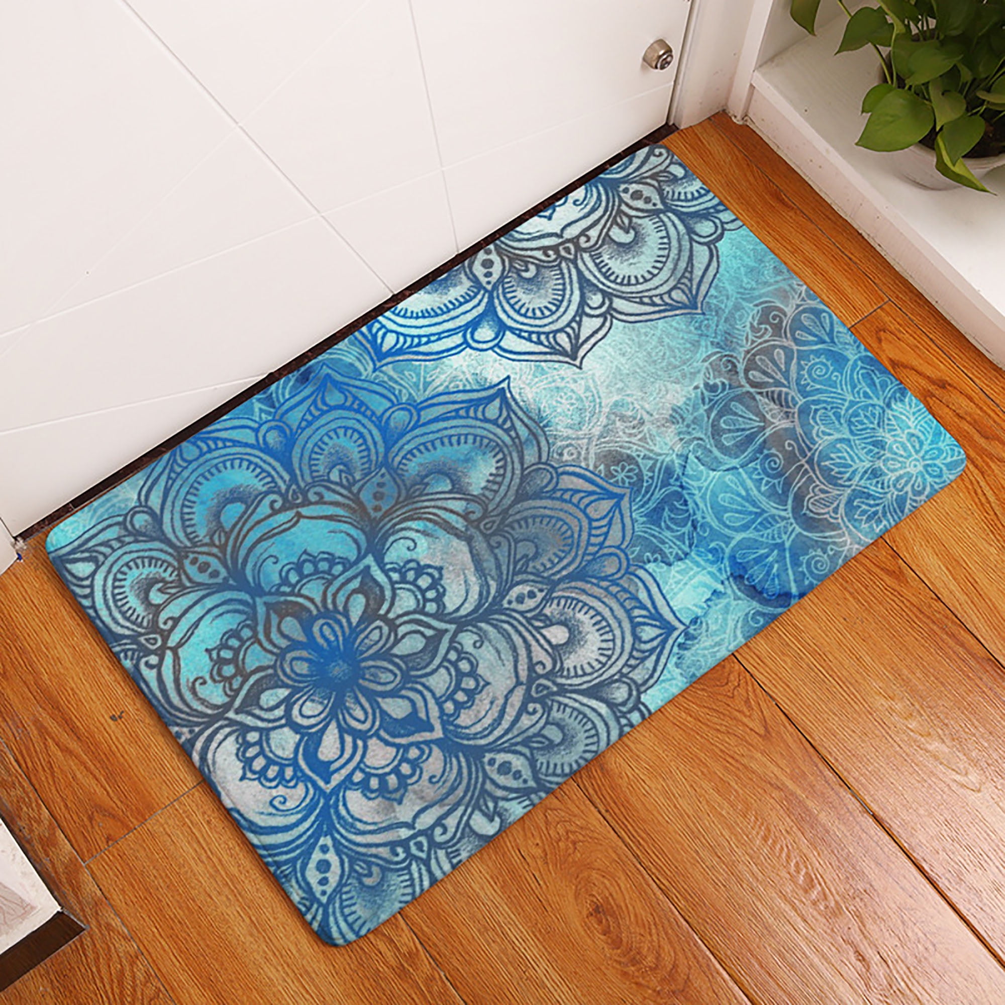 Floral Door Mats Carpet Non Slip Door Kitchen Bath Floor Mat Indoor Outdoor Rug