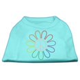 thumbnail image 1 of Rhinestone Rainbow Flower Peace Sign Shirts Aqua Xl (16), 1 of 1