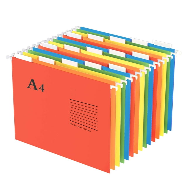 Carpeta de archivos Oterri A4 para colgar, 5 colores, 15 unidades, ajustable