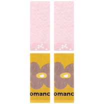 Unique Bargains 4 Pcs Floral Cotton Hand Towel Pink/Yellow 14" x 28"/13" x 30"