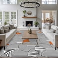 thumbnail image 3 of Rectangle Area Rugs 5 x 7 Ft, Boho Geometric Non-Slip Residential Carpet, Modern Abstract Chic Bohemian Stripes Indoor Crawling Mats Runner Rugs for Living Room/Dining Room/Bedroom, 3 of 8
