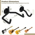 thumbnail image 5 of Guitar Wall Mount Holder, Horizontal Guitar Hanger, Black Metal Acoustic Guitar Display Rack, Wall Mounted Display Stand for Ukulele, Bass, Electric Guitar, Banjo, 5 of 6