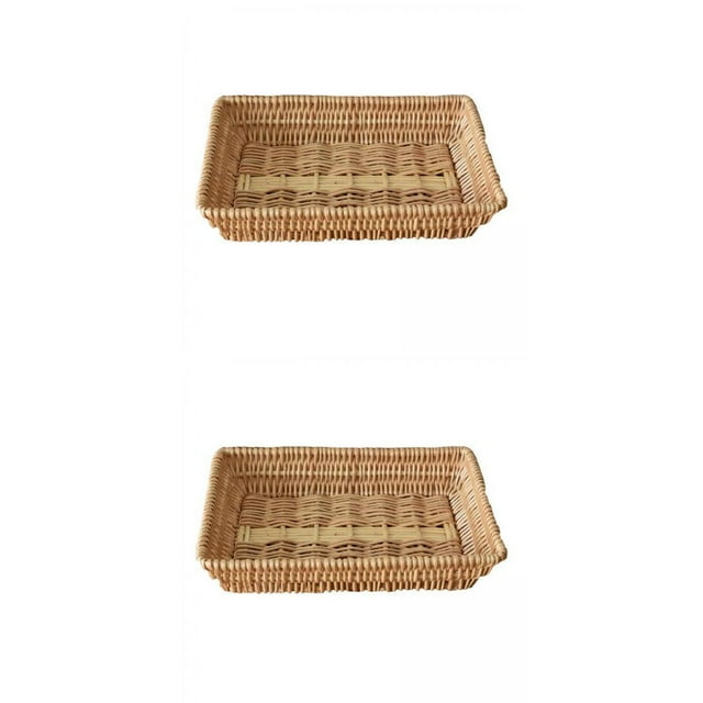 Cesta tejida a mano,Cesta de almacenamiento de pan de ratán Cesta de mimbre tejida,Cestas de almacenamiento Organizador de cestas de frutas tejidas,Baño Mimbre Cestas De Almacenamiento Pan