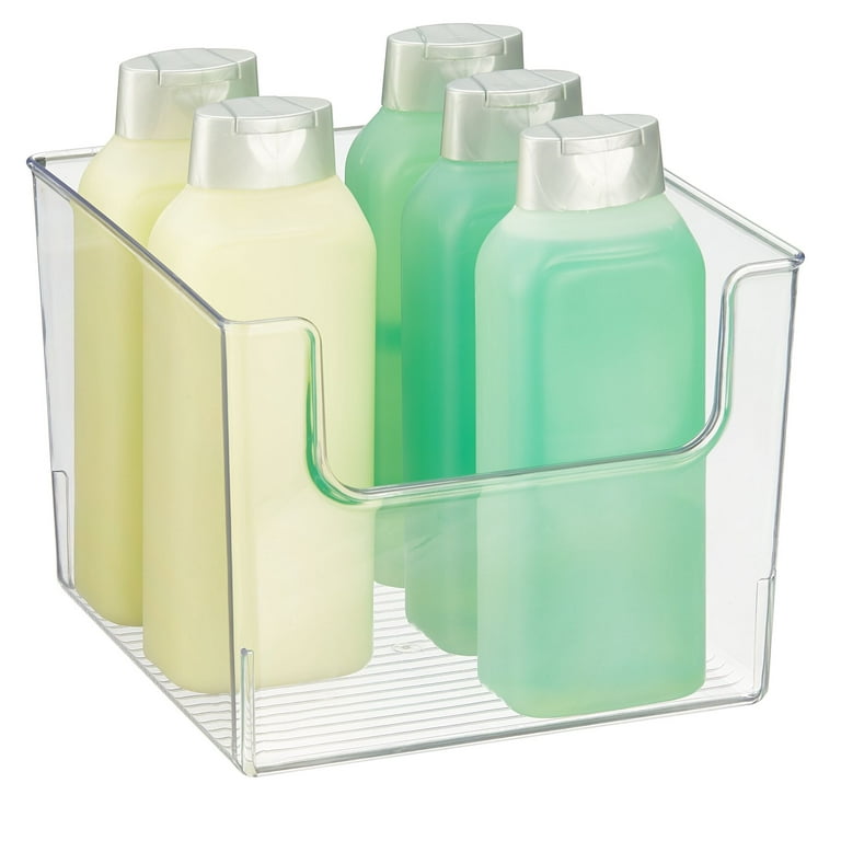 mDesign Plastic Open Front Bathroom Storage Organizer Basket Bin - for Cabinets