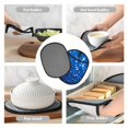 thumbnail image 7 of Pofeuu A Blue Glitter Print Silicone Pot Mat Mitten With Hanging Loop Heat Resistant Oven Mitts Non-Slip Bbq Baking Smoking Potholders, 7 of 7