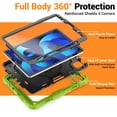 thumbnail image 5 of Case for iPad Air 5th Generation/iPad Air 4th Generation 10.9 inch, 360 Rotating Stand Handle Shoulder Strap Heavy Duty Shockproof Cover, Lime, 5 of 7