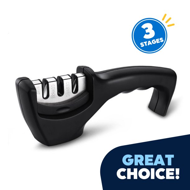 Knife Sharpener, 3Stage Ceramic Kitchen Tungsten Diamond Knife