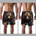 thumbnail image 3 of luoweisi Men's Beach Shorts Quick Dry Swim Trunks with Mesh Lining Bear 2XL, 3 of 5
