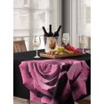 thumbnail image 6 of Pink Rose Table Cloth, Vintage Abstract Garden Flower Floral Black Waterproof Tablecloth for Rectangle Tables, Reusable Washable Fabric Table Cover for Restaurant Kitchen Dining Tables 60"x102", 6 of 6
