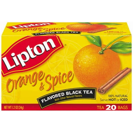 Lipton Orange & Spice Black Tea Bags, 20ct