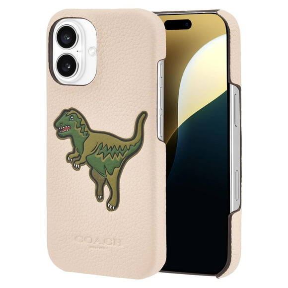 Funda Coach de piel granulada genuina grabada para iPhone 16