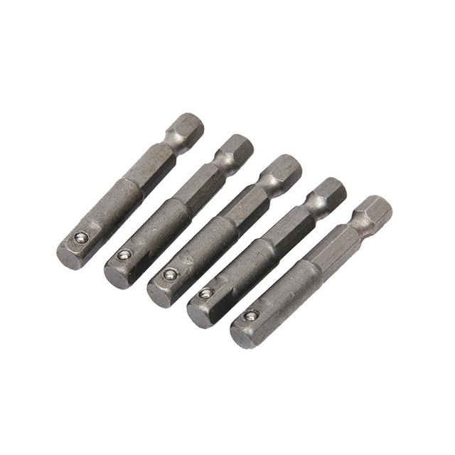 Chendee 5Pcs Socket Adapter Converter 1/4" Hex Shank To 1/4" Square Drive 50Mm