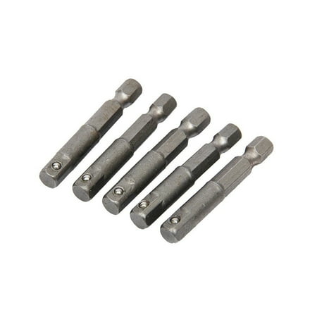 

5 Pcs Impact Socket Adapter Converter 1/4 Hex Shank To 1/4 Square Drive 50mm