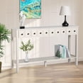 thumbnail image 3 of Retro Console Table, Rustic Entryway Table 60" Long Sofa Table with Storage Drawers and Bottom Shelf for Living Room, Entrance, Foyer, Antique White, 3 of 7