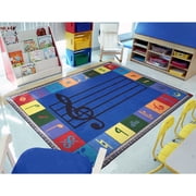 Joy Carpets Kid Essentials Note Worthy (Elementary) 7'8 x 10'9 Indoor Area Rug in Color Multi