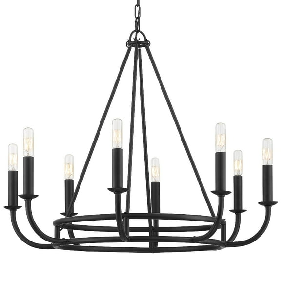 8 Light Chandelier-Matte Black Finish    -Traditional Installation Crystorama Lighting Bai-A2108-Mk