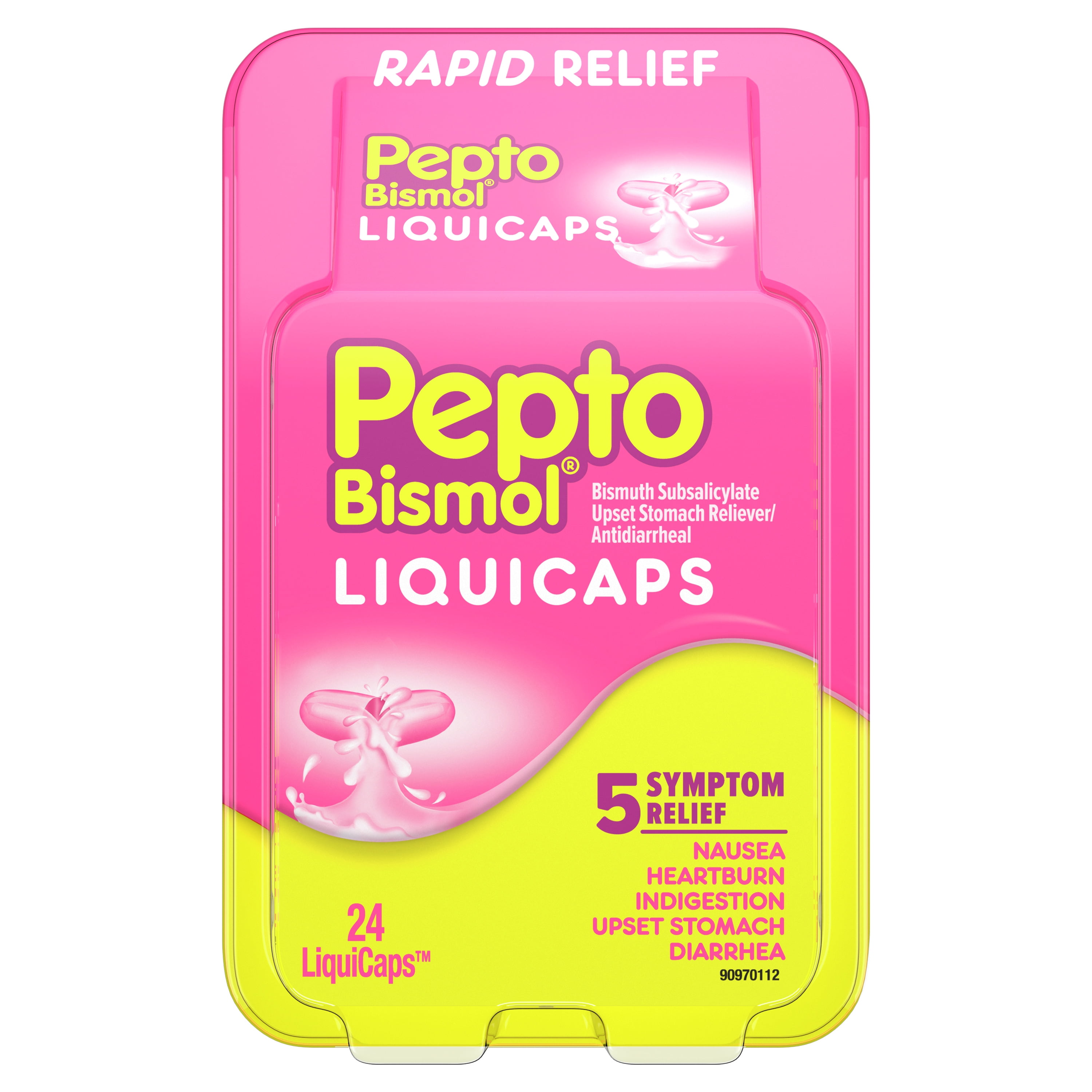 Pepto Bismol Liquicaps Relief for Upset Stomach and Diarrhea, 24 Ct