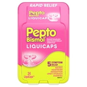 Pepto Bismol LiquiCaps Relief for Upset Stomach and Diarrhea, 24 Ct