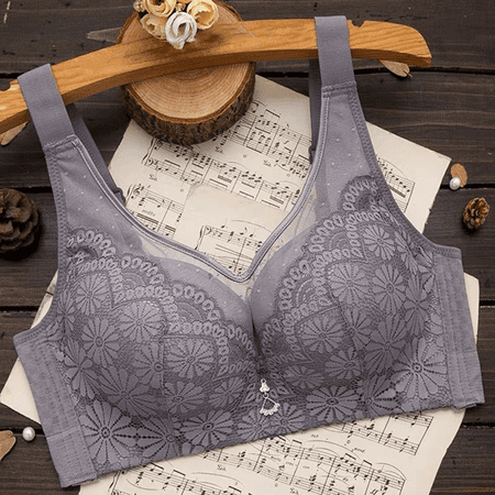 Fulorrnie Bras for Women Supportive No Underwire Comfort Front Closure Bralette Seamless Tie Sheer Bra  Grey  36
