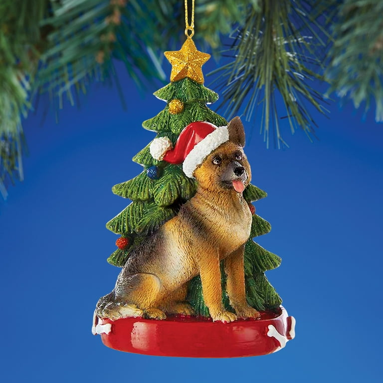 GERMAN SHEPHERD WITH CHRISTMAS TREE ANE LIGHTS ORNAMENT FOR PERSONALIZATION Walmart
