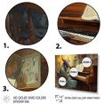 thumbnail image 3 of Designart Goat Animal framed wall art, Musical Goat I , Goat Large framed wall art decor, Turquoise Modern Gold framed wall art, 40x30 inches Gold Frame, 3 of 5