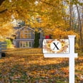 thumbnail image 5 of Fall Maple Leaves Monogram Letter X Mailbox Cover Magnetic 25.5x21 Inch, Family Last Name Initial Post Letter Box Covers, Autumn Thanksgiving Seasonal Outdoor Yard Oversized Mailbox Decor, 5 of 6