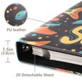 thumbnail image 3 of FORMRS 3 Ring Photo Album 4"x6" Self Adhesive Large Capacity PU Leather Cover, Black Sardines Pattern, 3 of 8