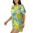 thumbnail image 5 of Sigee Lemons Chamomile Flowers And Leaves for Sleepwear Casual Pjs with Pockets Women's Pajamas Sets Shorts 2 Piece Short Sleeve Lounge Sets Large, 5 of 9