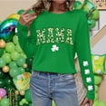 thumbnail image 3 of Uootdi St. Patrick's Day Sweatshirt for Women Irish Shamrock Round Neck Pullover Long Sleeve Shirts Leaf Clover Raglan Tops Gift, 3 of 5