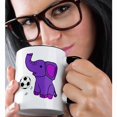 thumbnail image 2 of 3drose, Cute Funny Baby Purple Elephant Playing Soccer or Football, 11oz Two-tone Black Mug, 2 of 6