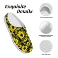 thumbnail image 5 of Rateoe Sunflowers In Vintage Print Women's Men's Cotton Knit Slippers Lightweight Memory Foam Indoor House Shoes with Anti-Skid Sole-37/38, 5 of 7