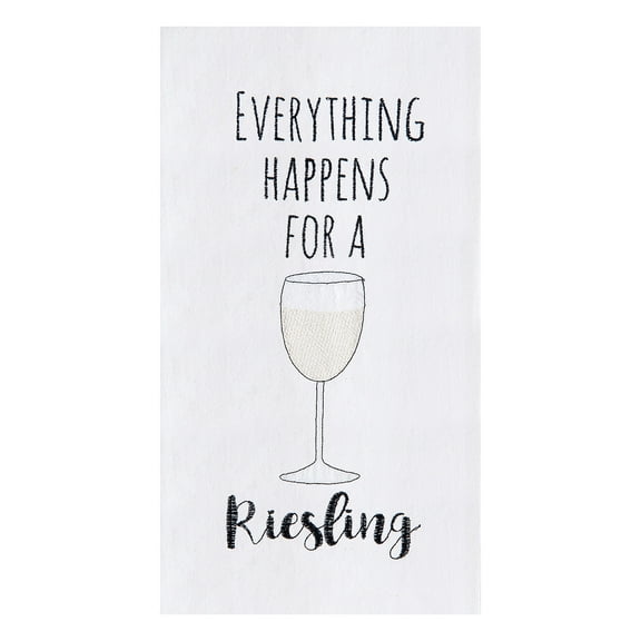 Everything Happens For A Riesling Flour Sack Cotton Kitchen Towel