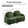 thumbnail image 4 of Teddy Fabric Soft Cloud-like Loveseat Sofa with Curved Backrest and Armrest, Curved Lumbar Pillows, Modular 2-Seater Couch with Supportive Double-Layer Cushion, Green, 4 of 10