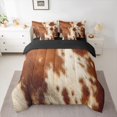 thumbnail image 2 of Manfei Fashion Rustic Print Bedding Comforter Set 7pcs, Vintage Cow Print Queen Bedding Sets, Teen Female Men Adult Reversible Queen Sheet Sets, Microfiber Bedroom Decor, 2 of 7