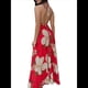 thumbnail image 3 of Vestido de Vacaciones Bohemio con Cuello en V, Floral, Sin Mangas, Holgado, con Espalda Descubierta y Dobladillo Irregular para Mujer. Grandes Flores Rojas L, 3 of 7