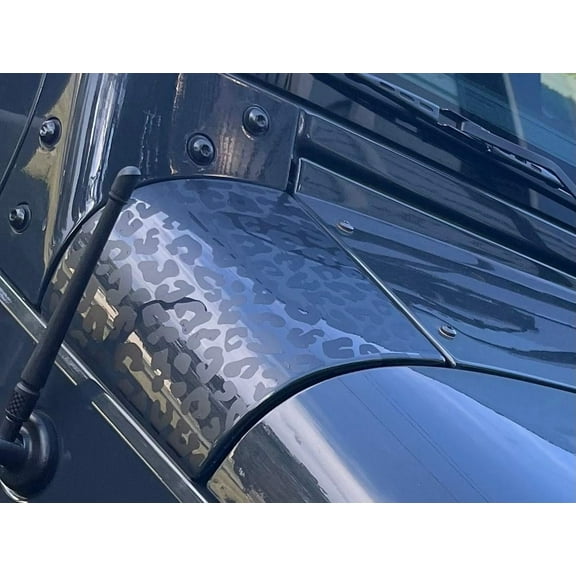Cheetah Leopard Print Hood Cowl Vinyl Decals Compatible with and Fits Jeep Wrangler JK/JKU 2007-2018- Set of Two