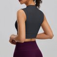 thumbnail image 6 of BUIGTTKLOP Women Crop Tank Top High Neck Workout Sports Bras Fitted Training Gym Bra Yoga Crop, 6 of 6