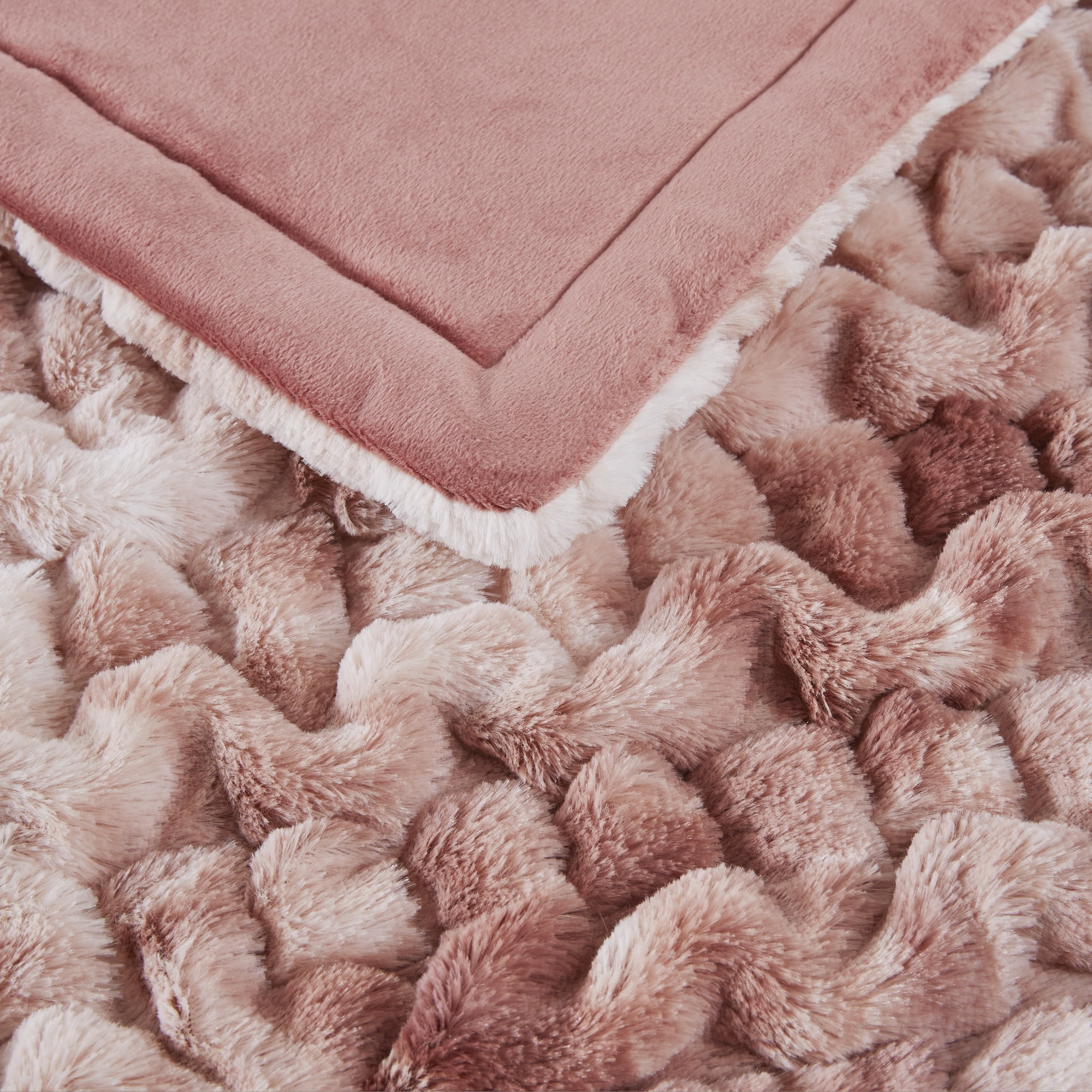 Demure and Dreamy Blush Pink Faux Fur Stole