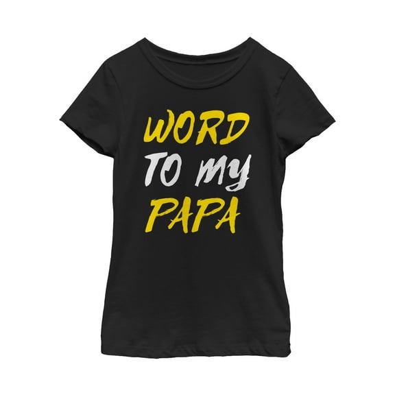Girl's Lost Gods Father's Day Word Papa Graphic Tee Black Large